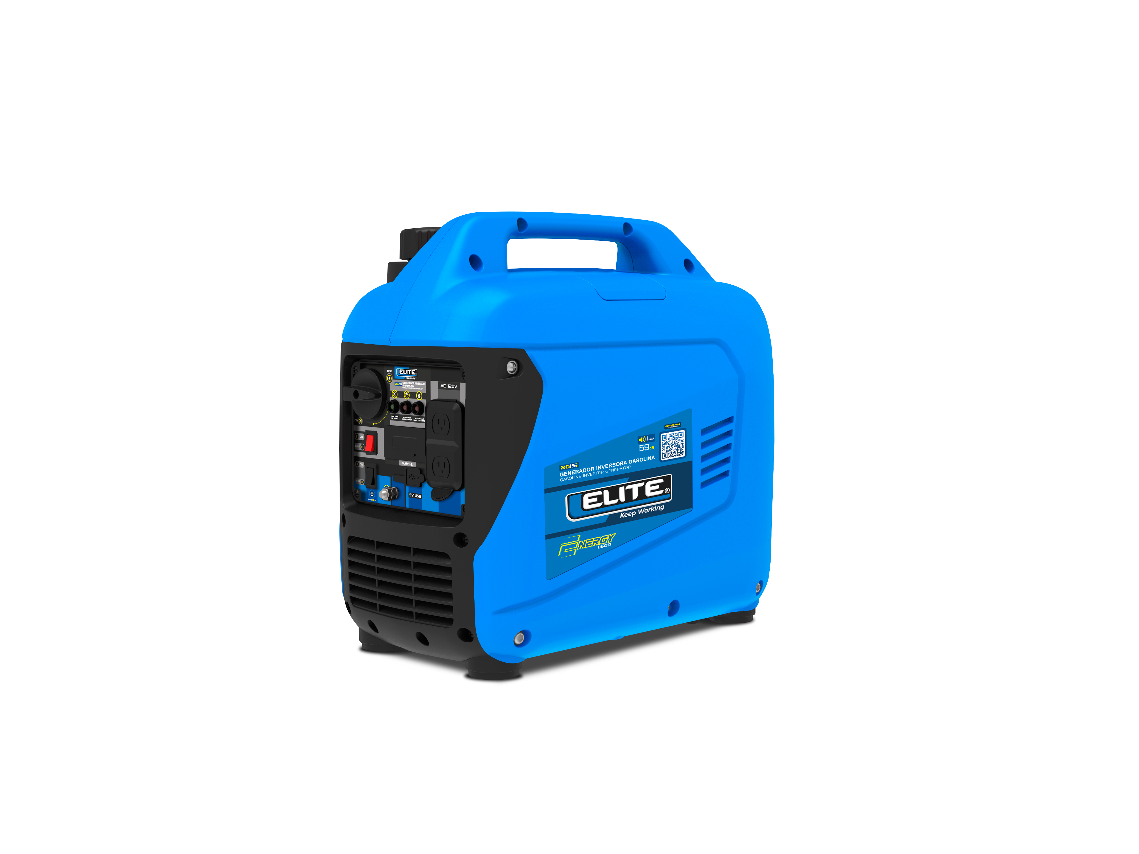 Generador Inversor Portátil a Gasolina ELITE 1.5 Kw . 120 V - 60 Hz, Arranque Manual